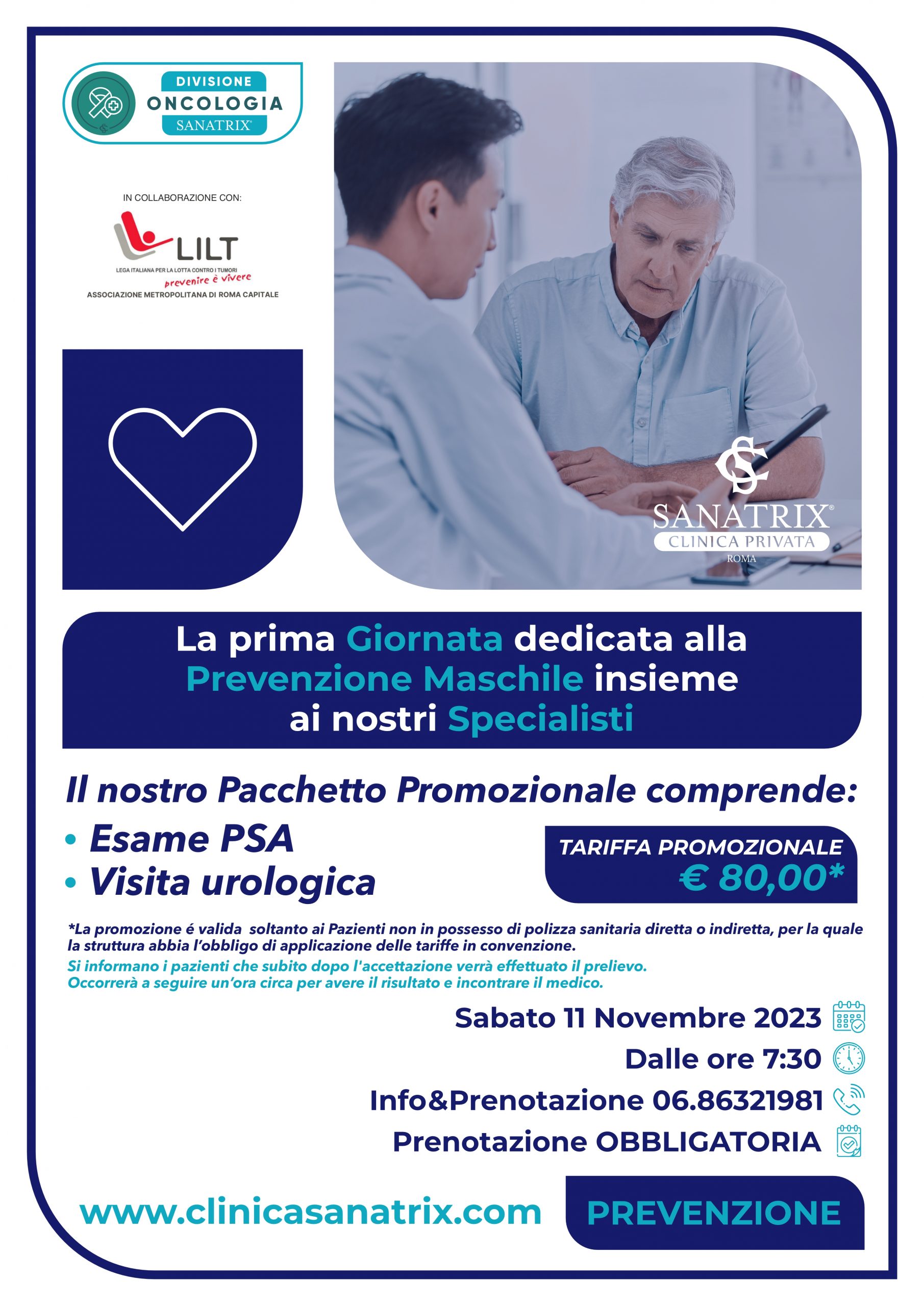 Novembre Blu 2023: Pacchetto Prevenzione Maschile